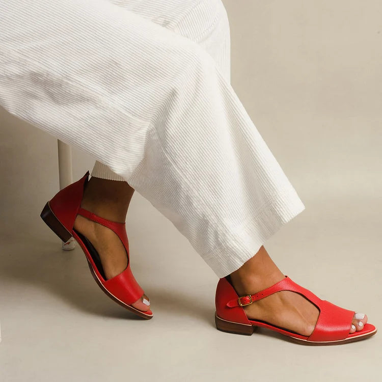 OPEN-TOE FLAT SANDAL