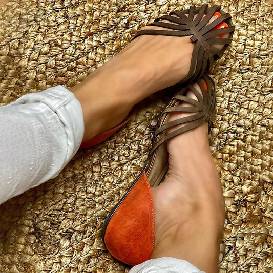 CUT-OUT SANDALS WITH